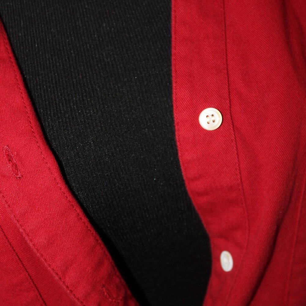SALE! ZILCREMO Denim Shirt Dress Long Sleeve Button Down Casual RED XL NWT's - Picture 12 of 16